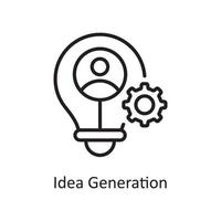 Idea Generation Vector Outline Icon Design illustration. Business And Data Management Symbol on White background EPS 10 File
