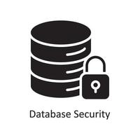 ilustración de diseño de icono sólido de vector de seguridad de base de datos. símbolo de gestión de datos y negocios en el archivo eps 10 de fondo blanco