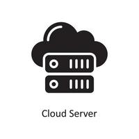 Cloud Server Vector Solid Icon Design illustration. Business And Data Management Symbol on White background EPS 10 File