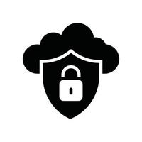 Cloud Protection Vector Glyph icon Cloud Computing symbol EPS 10 file