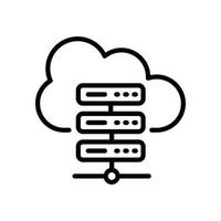 Cloud Server Solid Vector line icon Cloud Computing symbol EPS 10 file