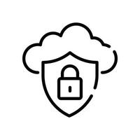 Cloud Protection Vector line icon Cloud Computing symbol EPS 10 file