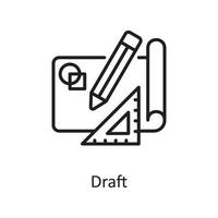 Draft Vector Outline Icon Design illustration. Design and Development Symbol on White background EPS 10 File