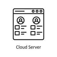 Cloud Server Vector Outline Icon Design illustration. Design and Development Symbol on White background EPS 10 File