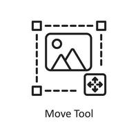 Move Tool Vector Outline Icon Design illustration. Design and Development Symbol on White background EPS 10 File