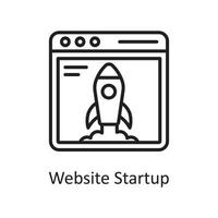Website Startup Vector Outline Icon Design illustration. Design and Development Symbol on White background EPS 10 File