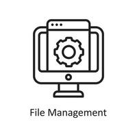 File Management Vector Outline Icon Design illustration. Business And Data Management Symbol on White background EPS 10 File