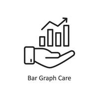 Bar Graph Care  Vector Outline Icon Design illustration. Business And Data Management Symbol on White background EPS 10 File