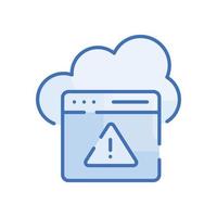 Server Error Vector Blue icon Cloud Computing symbol EPS 10 file