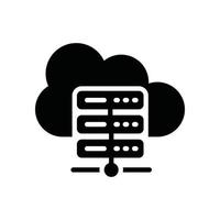 Cloud Server Solid Vector Glyph icon Cloud Computing symbol EPS 10 file