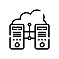 Data Center Vector line icon Cloud Computing symbol EPS 10 file