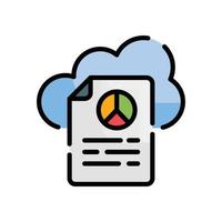 Cloud Data Analytics Vector Outline Filled icon Cloud Computing symbol EPS 10 file