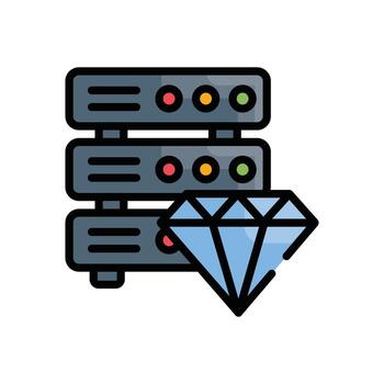 Hosting server Vector Outline Filled icon Cloud Computing symbol EPS 10 file