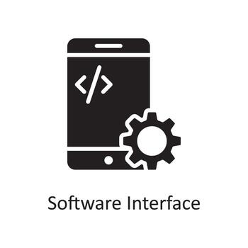 ilustración de diseño de icono sólido de vector de interfaz de software. símbolo de diseño y desarrollo en el archivo eps 10 de fondo blanco