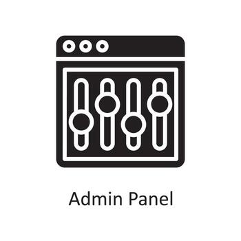 Admin Panel Vector Solid Icon Design illustration. Design and Development Symbol on White background EPS 10 File