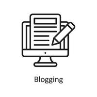 Blogging Vector Outline Icon Design illustration. Design and Development Symbol on White background EPS 10 File