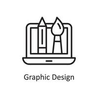 Graphic Design Vector Outline Icon Design illustration. Design and Development Symbol on White background EPS 10 File