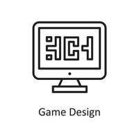 Game Design Vector Outline Icon Design illustration. Design and Development Symbol on White background EPS 10 File