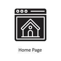 Home Page Vector Solid Icon Design illustration. Design and Development Symbol on White background EPS 10 File