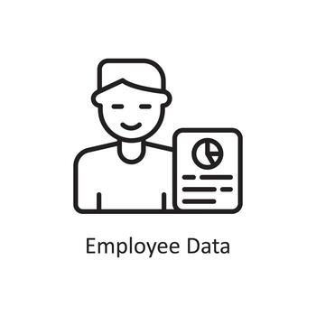 Employee Data  Vector Outline Icon Design illustration. Business And Data Management Symbol on White background EPS 10 File