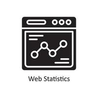 ilustración de diseño de icono sólido de vector de estadísticas web. símbolo de gestión de datos y negocios en el archivo eps 10 de fondo blanco