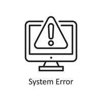 System Error Vector Outline Icon Design illustration. Design and Development Symbol on White background EPS 10 File