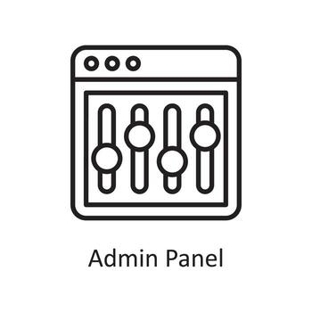 Admin Panel Vector Outline Icon Design illustration. Design and Development Symbol on White background EPS 10 File