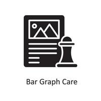 Bar Graph Care  Vector Solid Icon Design illustration. Design and Development Symbol on White background EPS 10 File