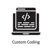 Custom Coding Vector Solid Icon Design illustration. Design and Development Symbol on White background EPS 10 File