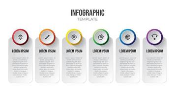 Infographic element vector with 6 options or steps