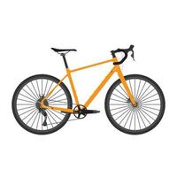 vector de bicicleta, ilustración de bicicleta de carretera de grava con color naranja, aislado con fondo blanco