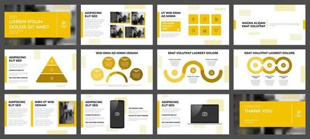 Presentation template design with infographics and mock up, multipurpose layout for workflow, steps, list, options, pyramid diagram chart vector
