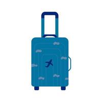 maleta azul para viajar dibujos animados de ilustración colorida vector