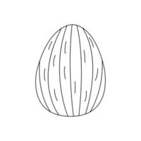 Easter egg decorated with stripes. Vector isolated doodle