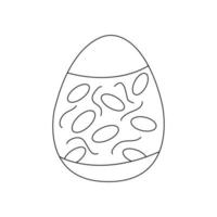 Easter egg decorated with ovals and lines. Vector doodle