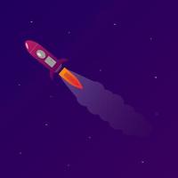 Rocket in space, colorful illustration, concept of the universe vector