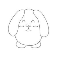 Cute Easter bunny with round egg shape body. Doodle vector