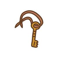Key from the chest or door. Vector hand drawn
