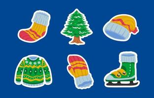 Winter Stickers Set vector