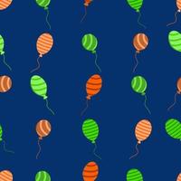 Seamless pattern with balloons on a blue background vector