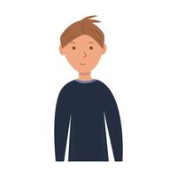 Guy in a blue sweater on a white background vector