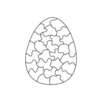 Easter egg decorated with abstract shapes. Vector isolated doodle