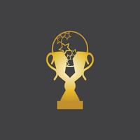 Trophy Champion Logo With Black Background vector