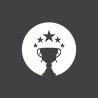 logotipo de campeón de trofeo con fondo negro vector