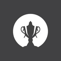 logotipo de campeón de trofeo con fondo negro vector