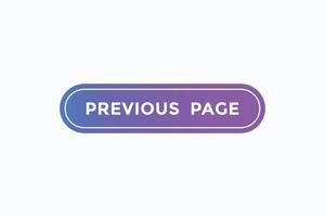 previous page button vectors.sign label speech bubble previous page vector