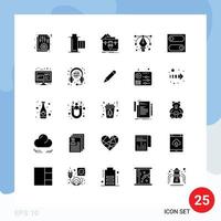 25 iconos creativos signos y símbolos modernos de diseño de herramientas archivos de maletín multimedia elementos de diseño vectorial editables vector