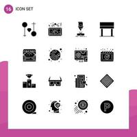 16 Creative Icons Modern Signs and Symbols of table desk love steel fabrication Editable Vector Design Elements