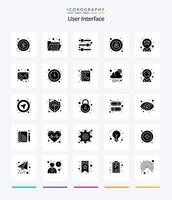 Creative User Interface 25 Glyph Solid Black icon pack  Such As clock. mail. interface. envelope. home vector