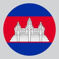 flat circle shaped Illustration of Cambodia flag vector